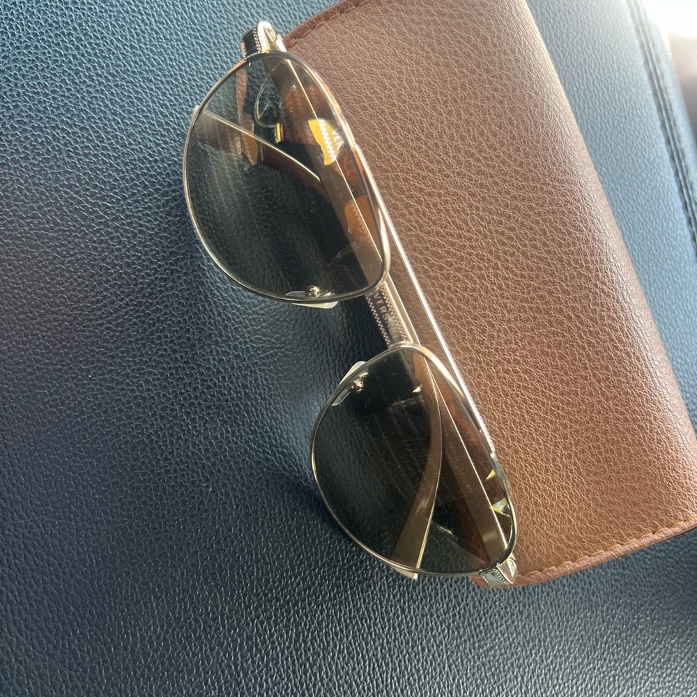 Versace Gold Metal Aviator Sunglasses with Brown Lenses